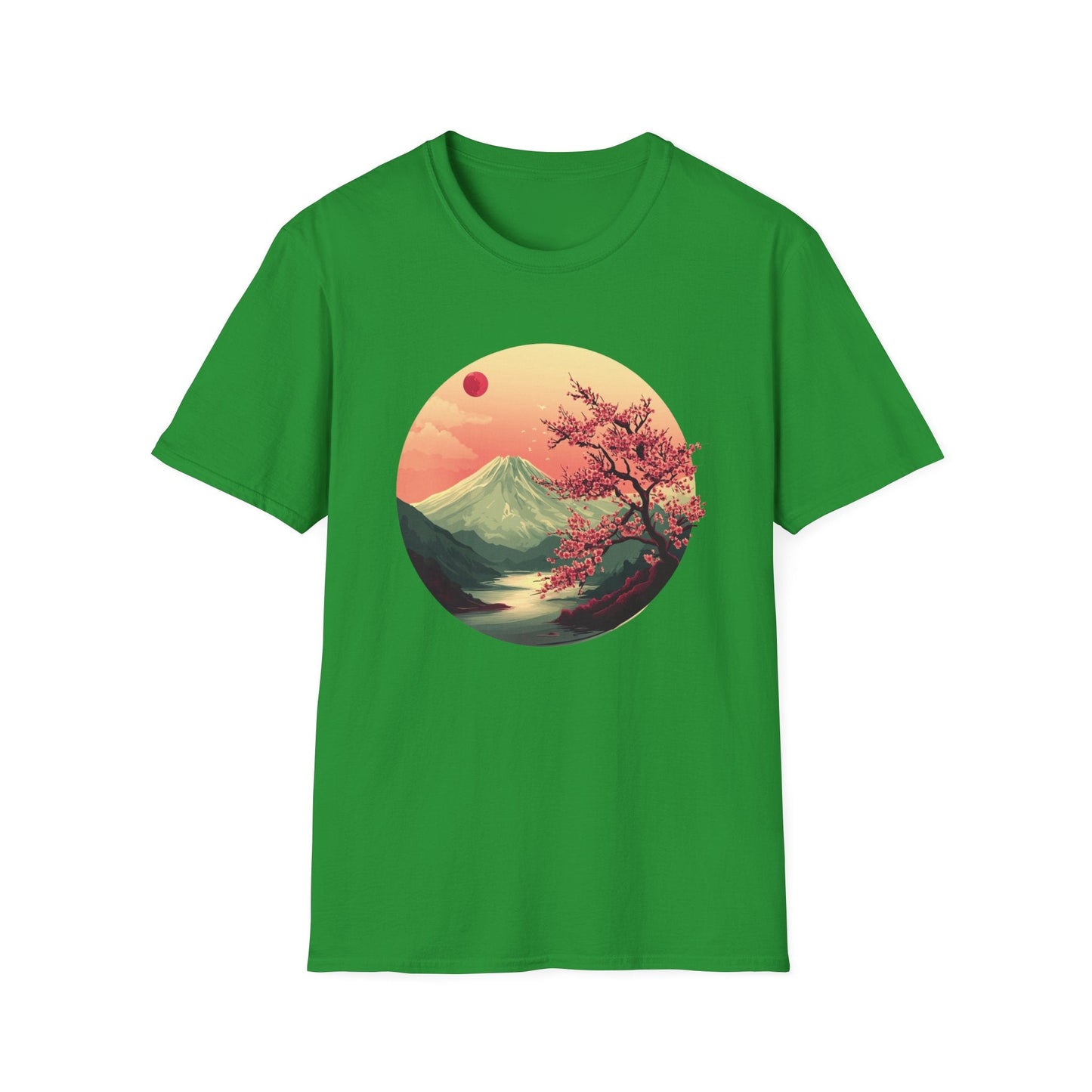 Volcano and Cherry Blossoms Under the Moon  – T-shirt