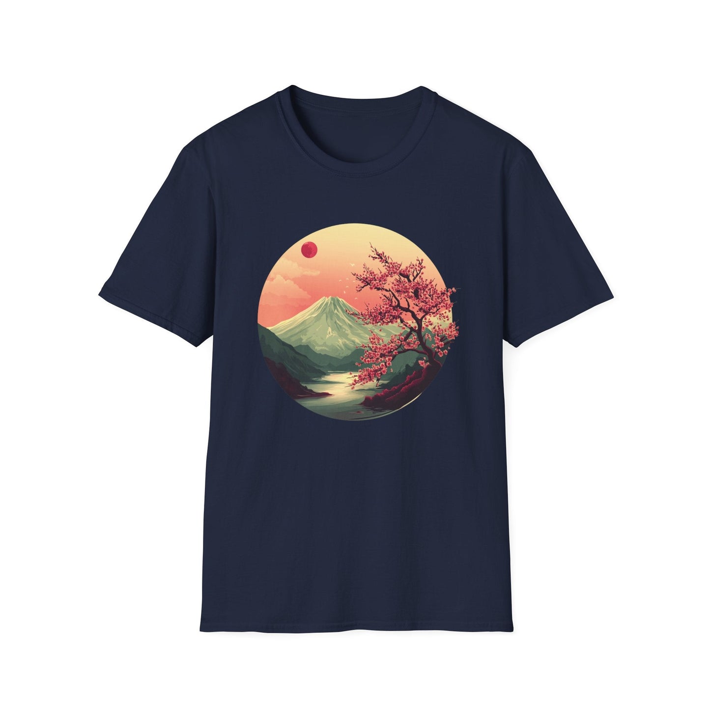 Volcano and Cherry Blossoms Under the Moon  – T-shirt