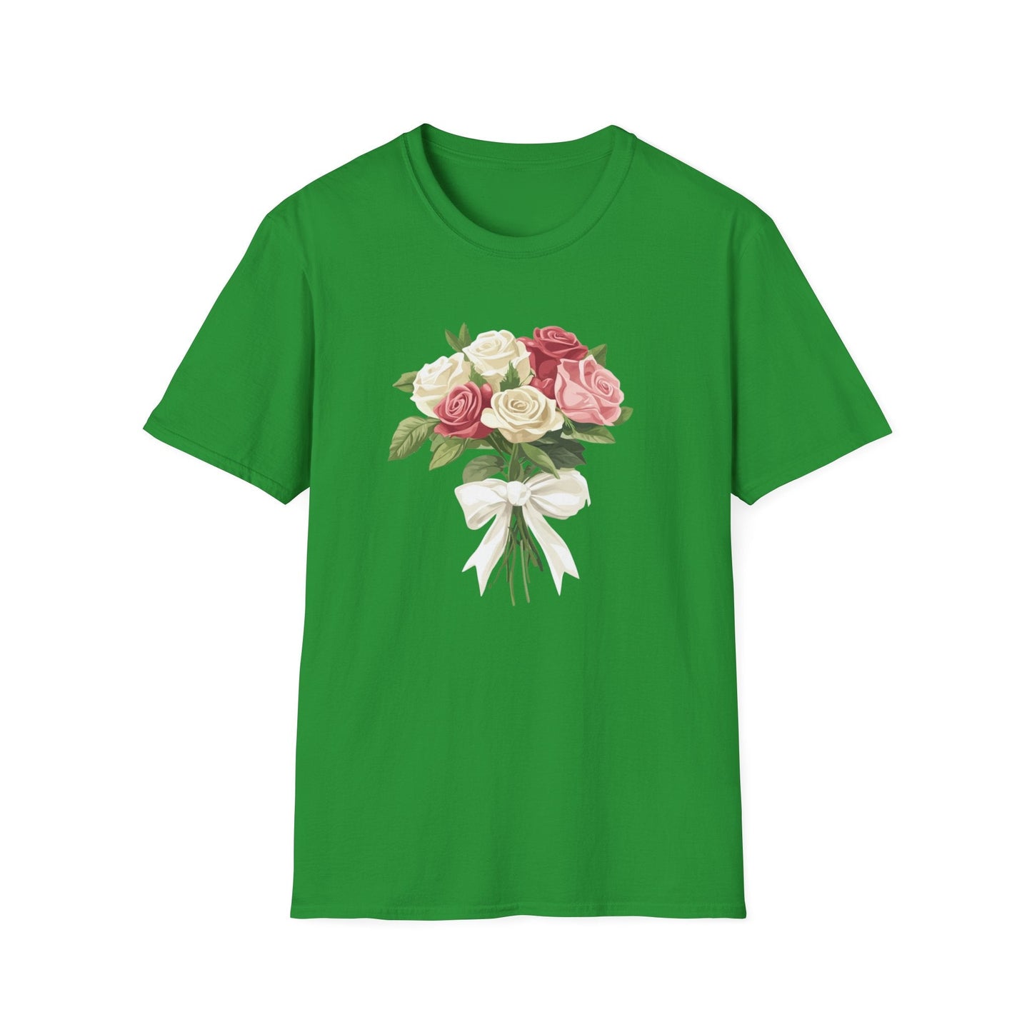 Bouquet of Roses in White Ribbon  – T-shirt