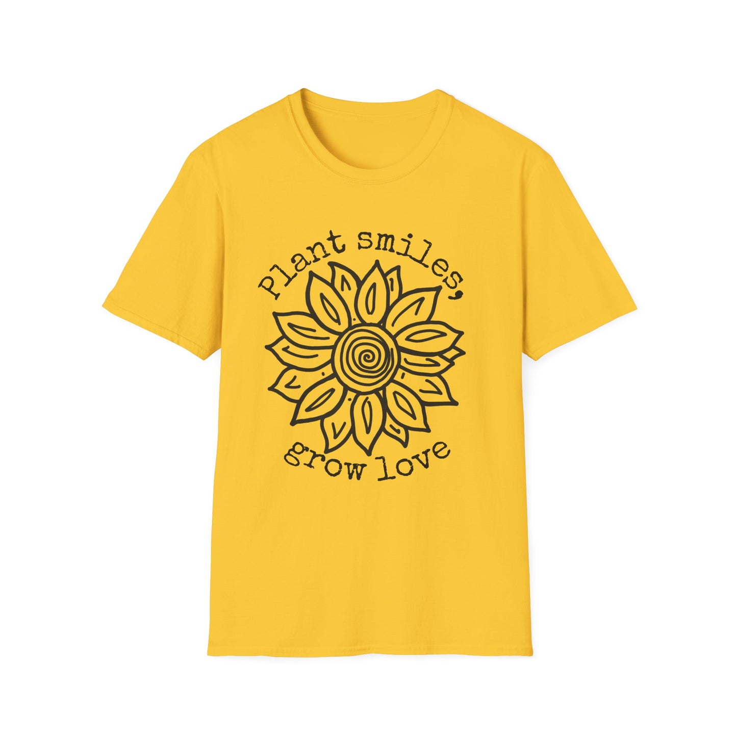 "Plant Smiles, Grow Love" Mandala Sunflower  – T-shirt