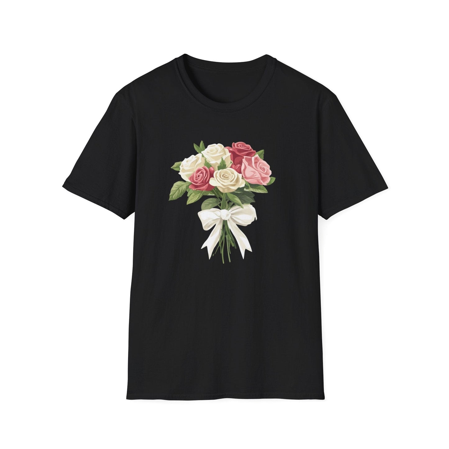 Bouquet of Roses in White Ribbon  – T-shirt