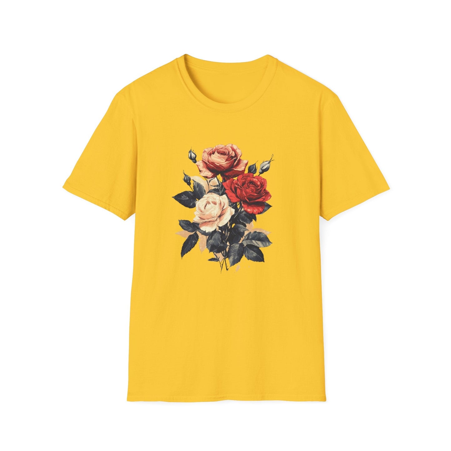 Vintage Red, Orange and Pink Roses  – T-shirt