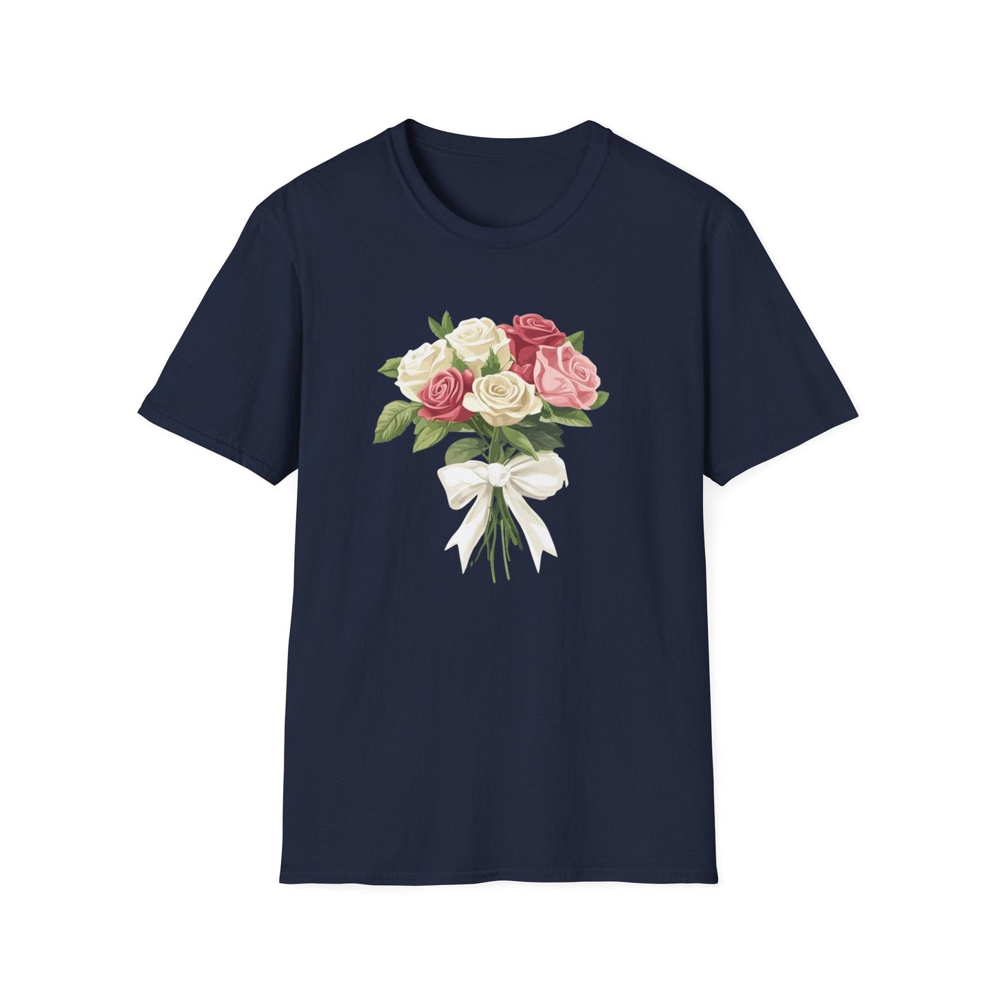 Bouquet of Roses in White Ribbon  – T-shirt