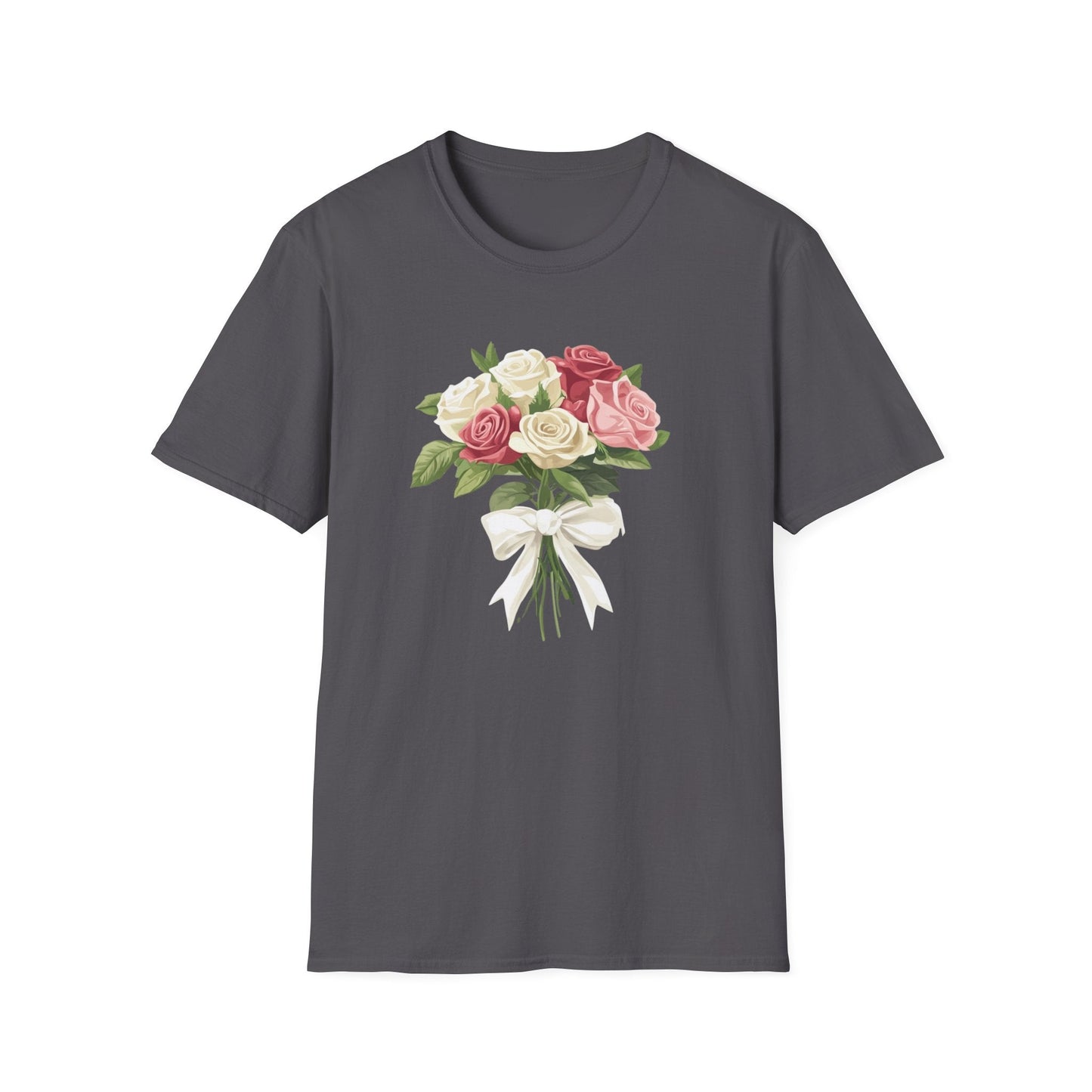 Bouquet of Roses in White Ribbon  – T-shirt