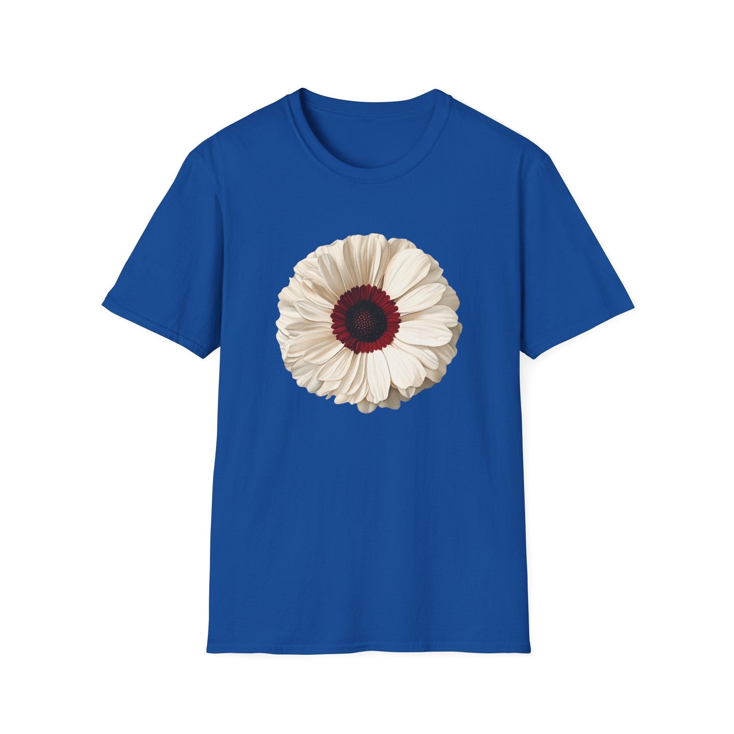 White Daisy with Dark Red Disk Flowers  – T-shirt