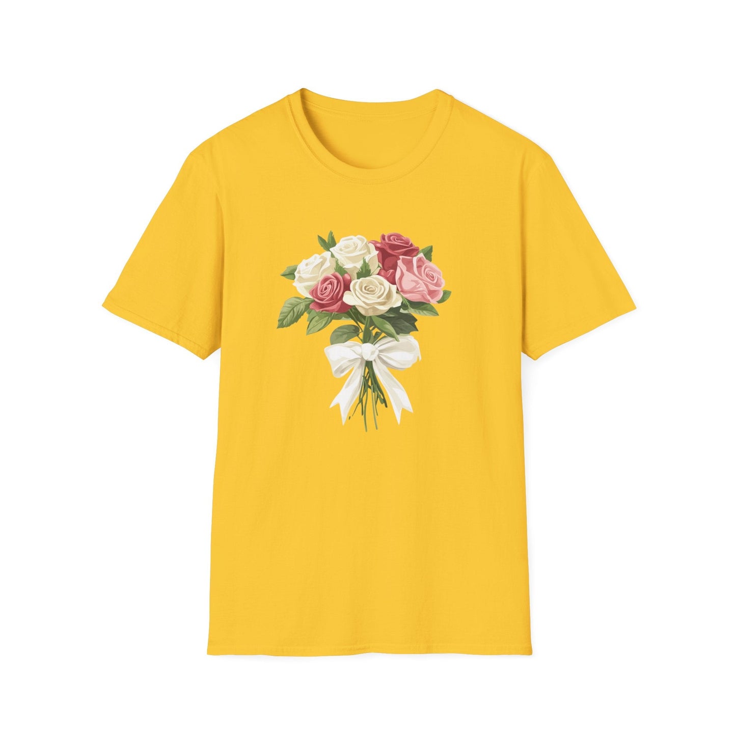 Bouquet of Roses in White Ribbon  – T-shirt