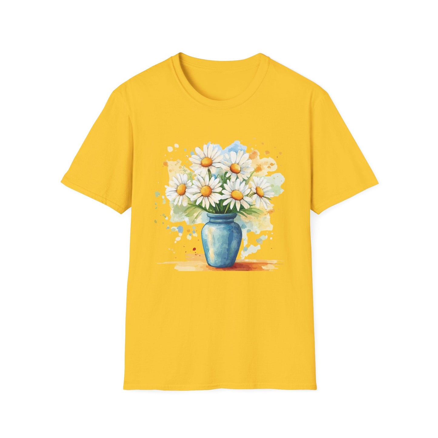 Watercolor Vase of Daisies  – T-shirt