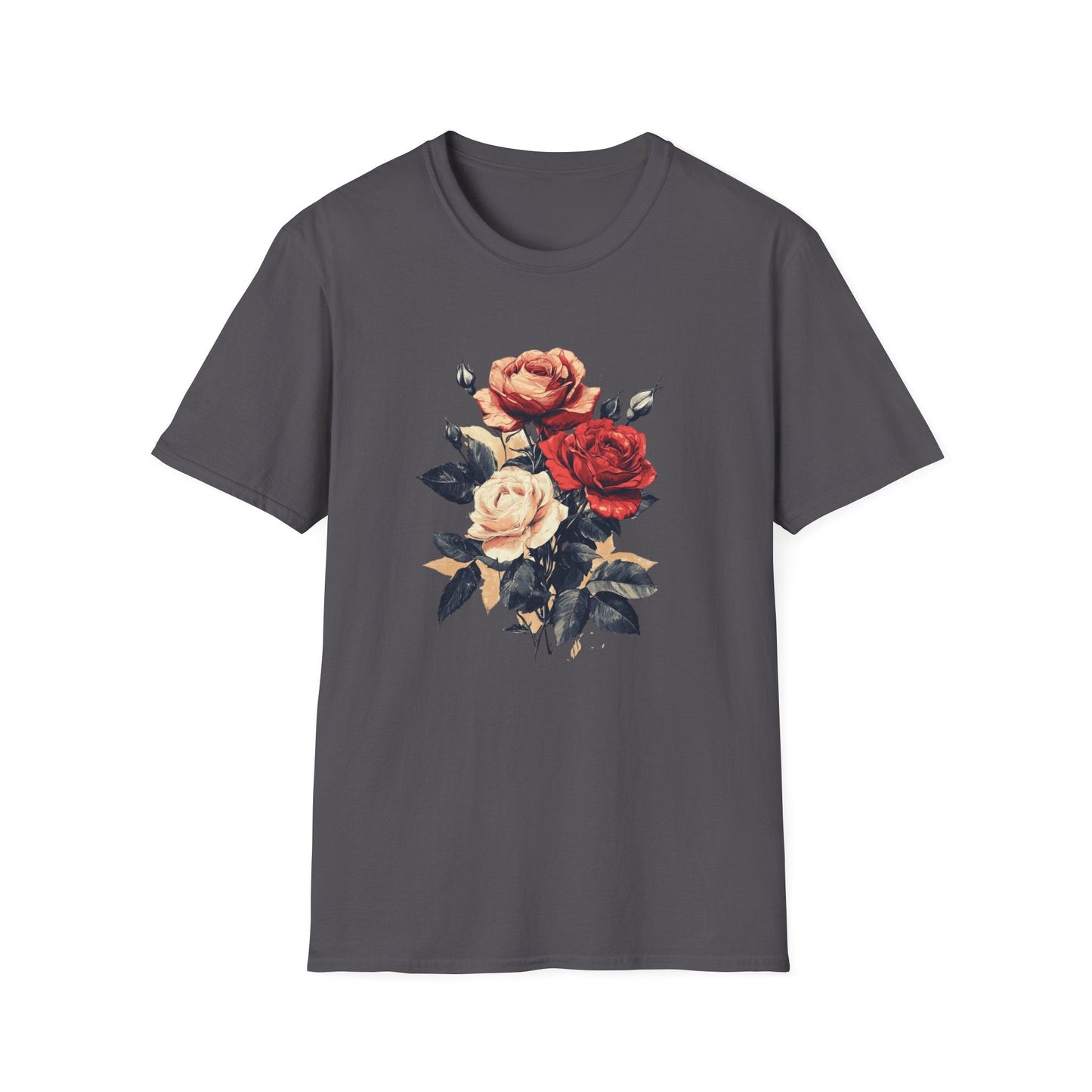 Vintage Red, Orange and Pink Roses  – T-shirt