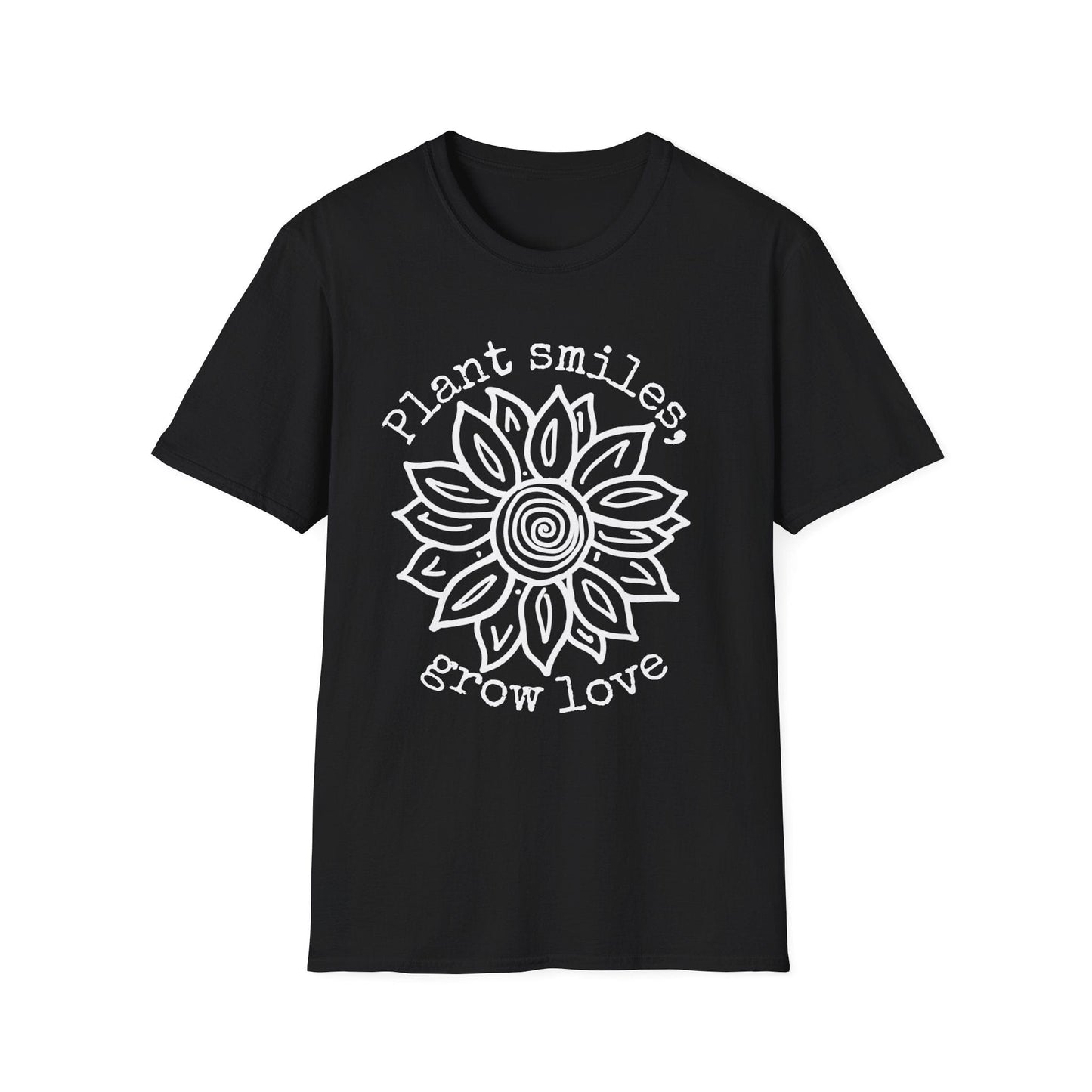 "Plant Smiles, Grow Love" Mandala Sunflower  – T-shirt