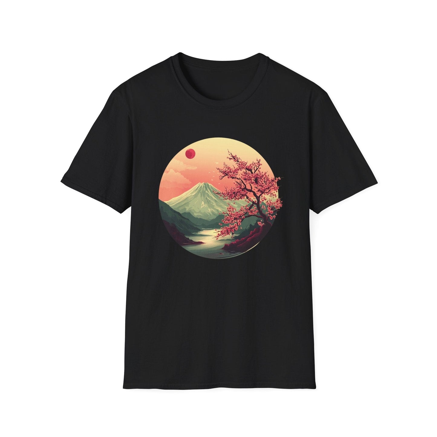 Volcano and Cherry Blossoms Under the Moon  – T-shirt