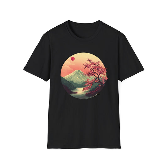 Volcano and Cherry Blossoms Under the Moon  – T-shirt
