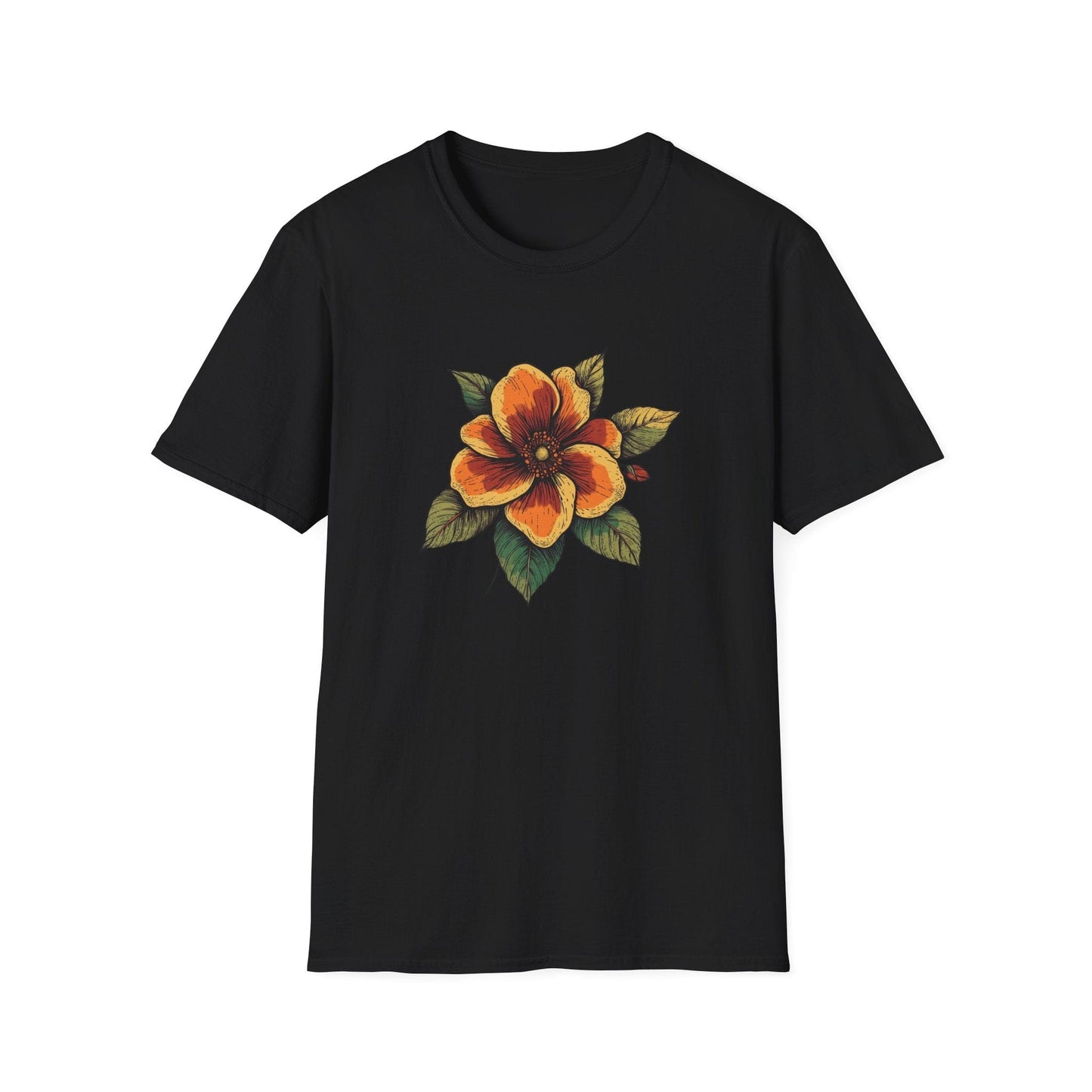 Orange Retro Flower  – T-shirt