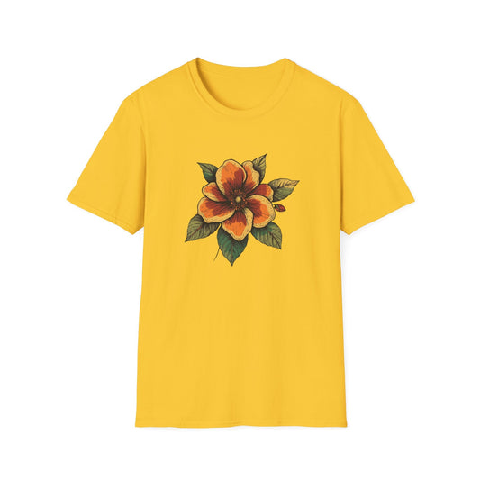 Orange Retro Flower  – T-shirt