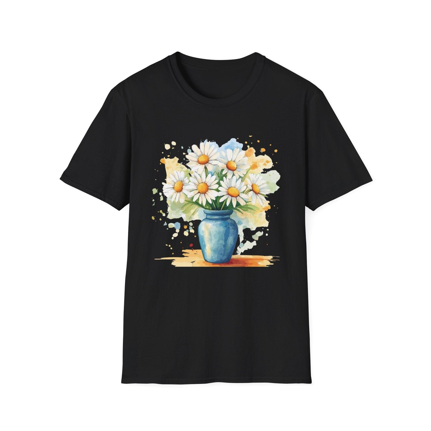 Watercolor Vase of Daisies  – T-shirt
