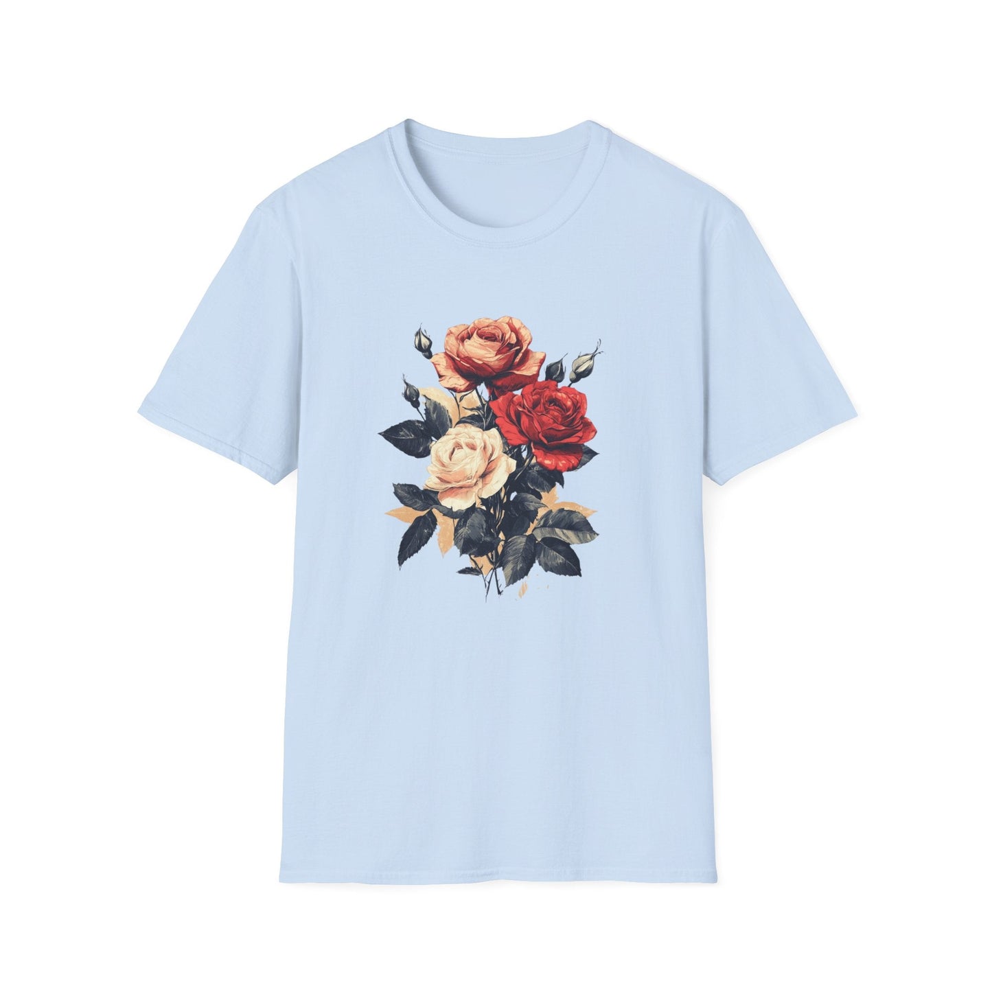 Vintage Red, Orange and Pink Roses  – T-shirt
