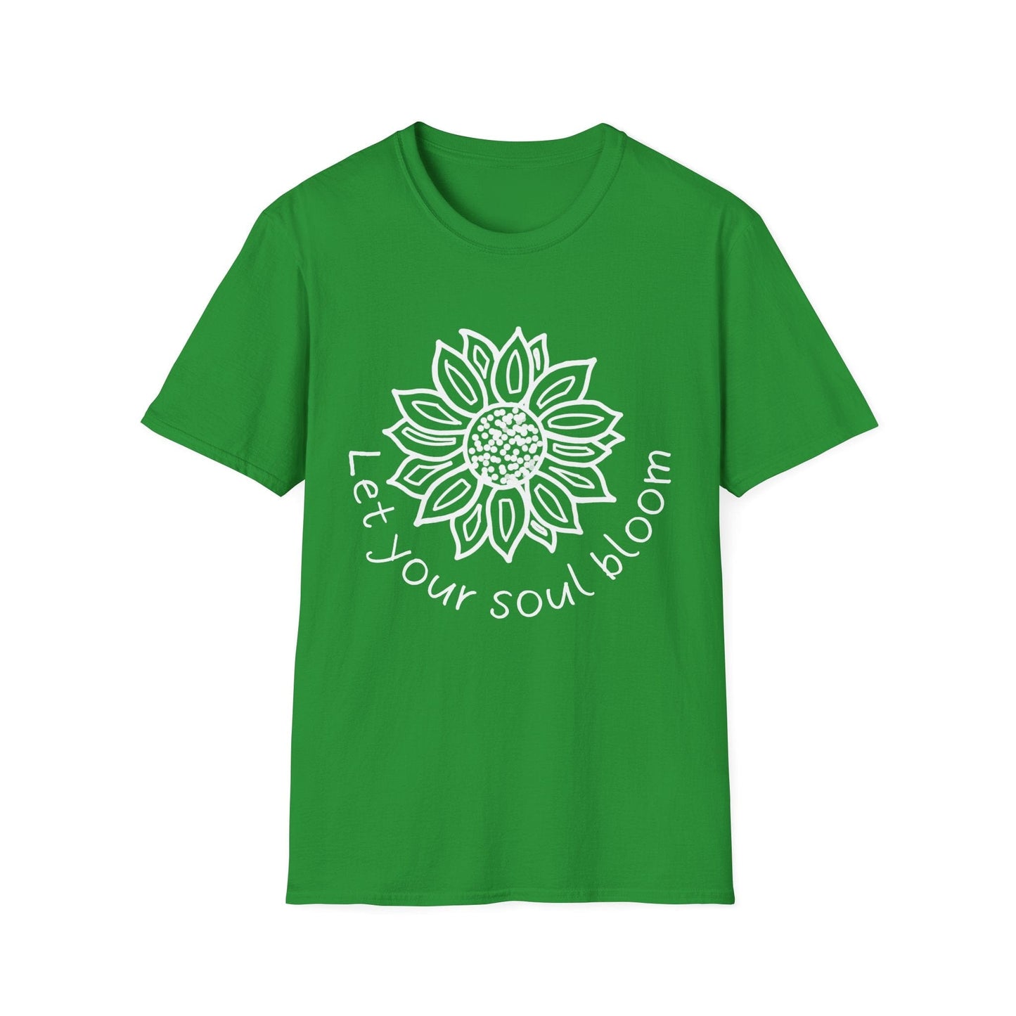 "Let Your Soul Bloom" Dotted Mandala Sunflower  – T-shirt