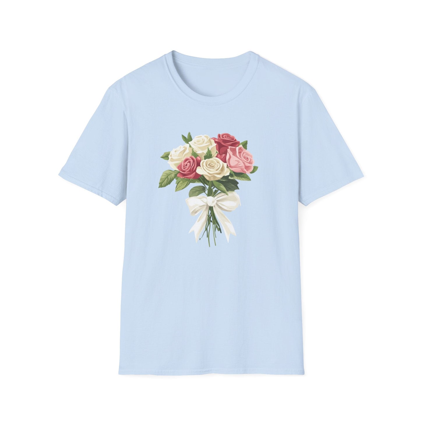 Bouquet of Roses in White Ribbon  – T-shirt