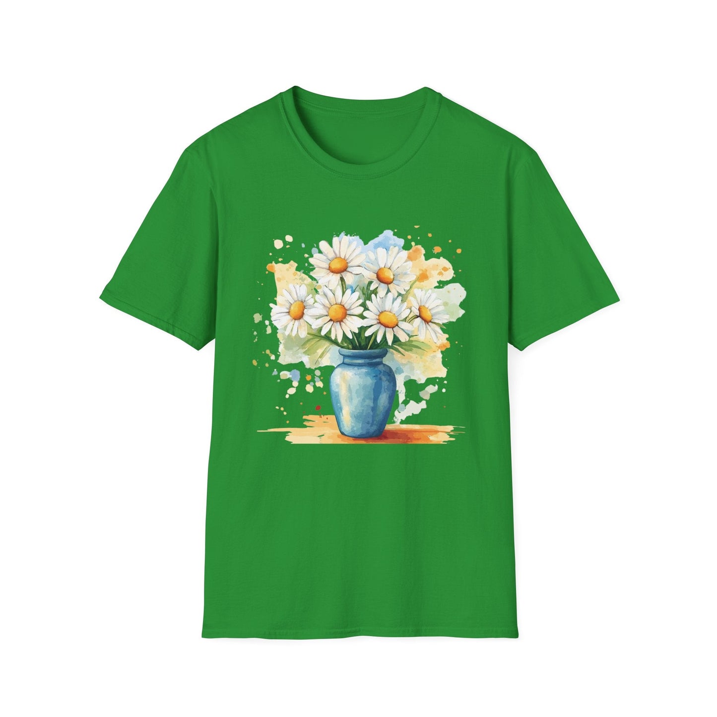 Watercolor Vase of Daisies  – T-shirt
