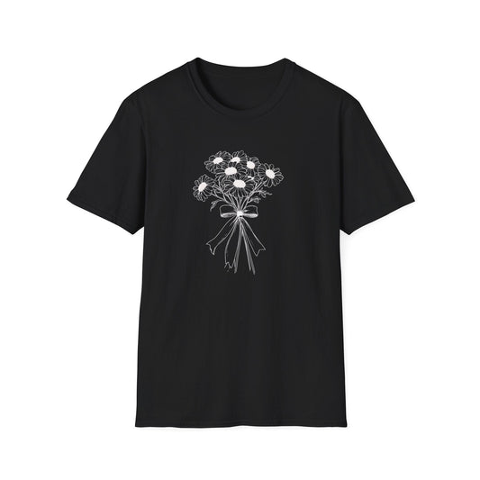 Colorless Sunflower Bouquet  – White – T-shirt