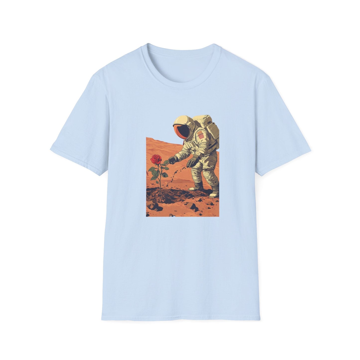Astronaut with Rose – Terraforming of Mars – T-shirt