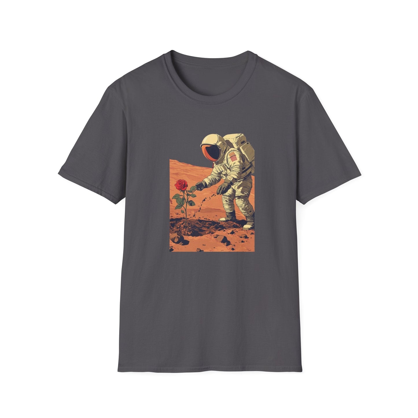 Astronaut with Rose – Terraforming of Mars – T-shirt