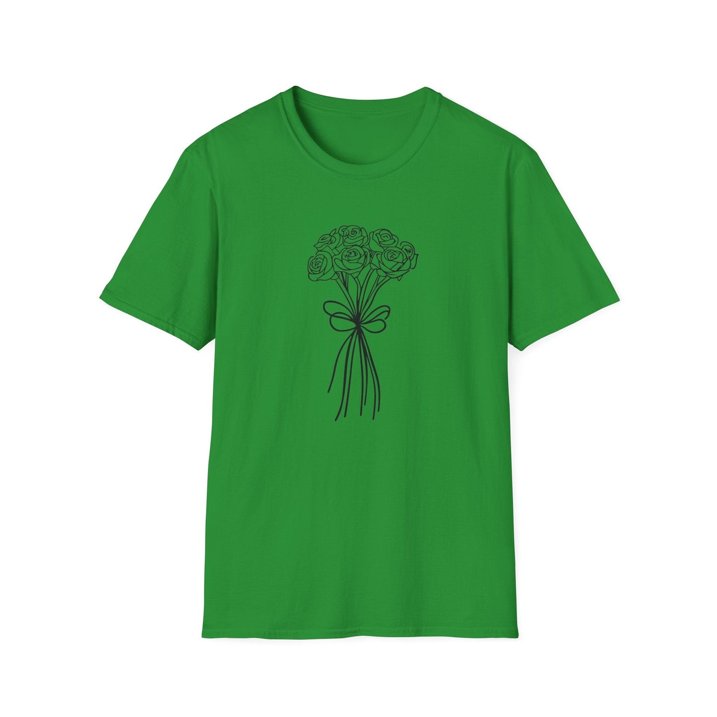 Sketch Rose Bouquet  – Black – T-shirt