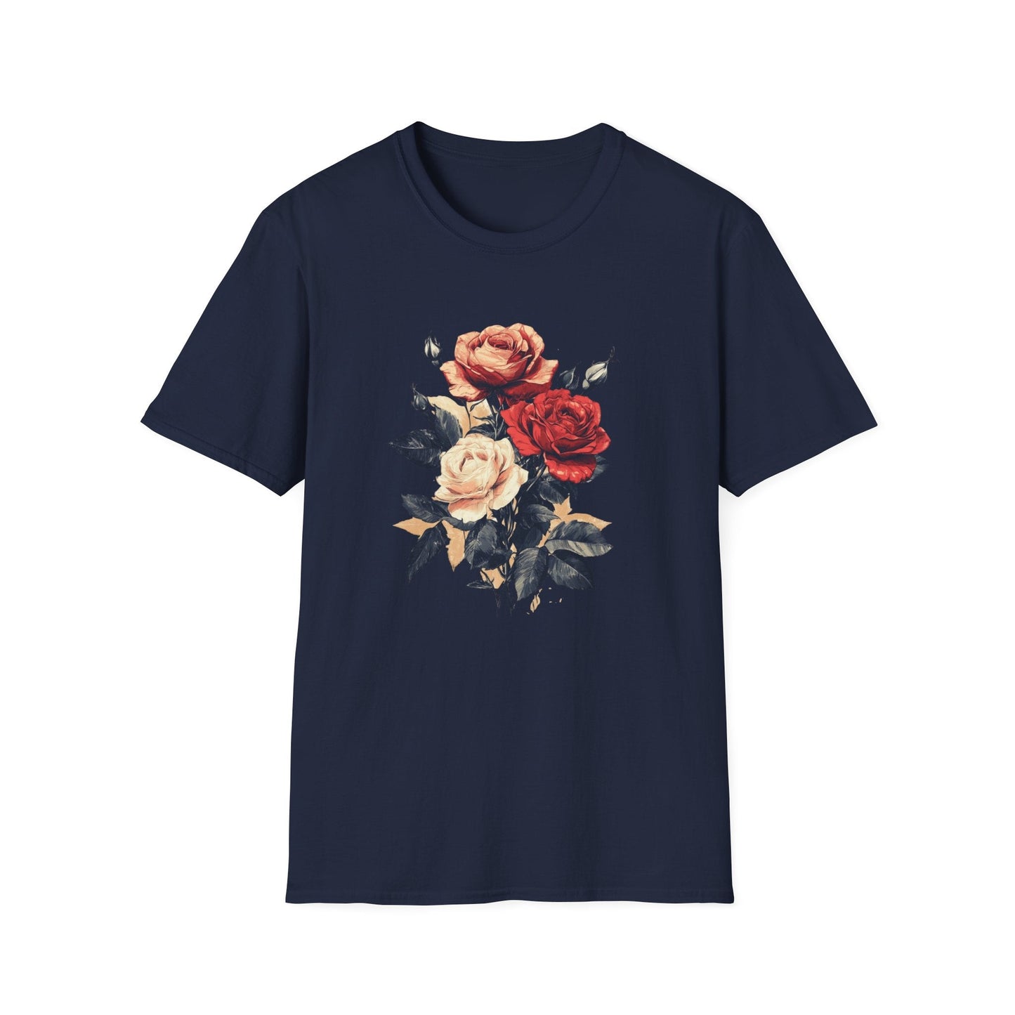 Vintage Red, Orange and Pink Roses  – T-shirt